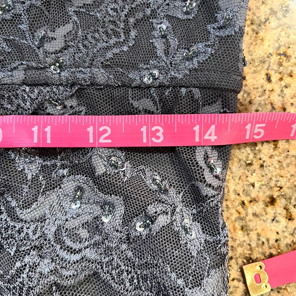 Cache Cocktail Dress Size 10 Gray lace Sequins & Beads EUC wore once - Picture 8 of 12